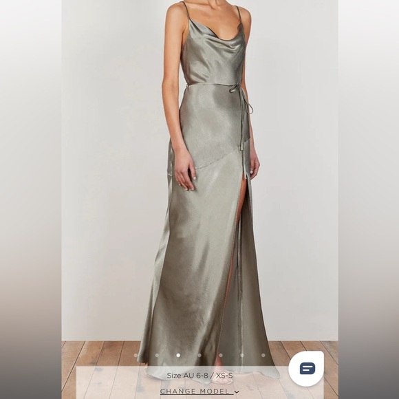 Shona Joy La Lune bias cowl neck dress size 6 in sage - Picture 3 of 6